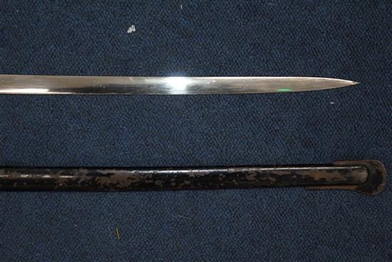 A German Third Reich officers sword by Paul Weyersberg, Solingen, overall incl. scabbard 42.5in.